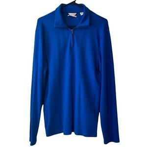 Calvin Klein Blue Quarter‎ Zip Sweater Men's Medium Cotton NWOT